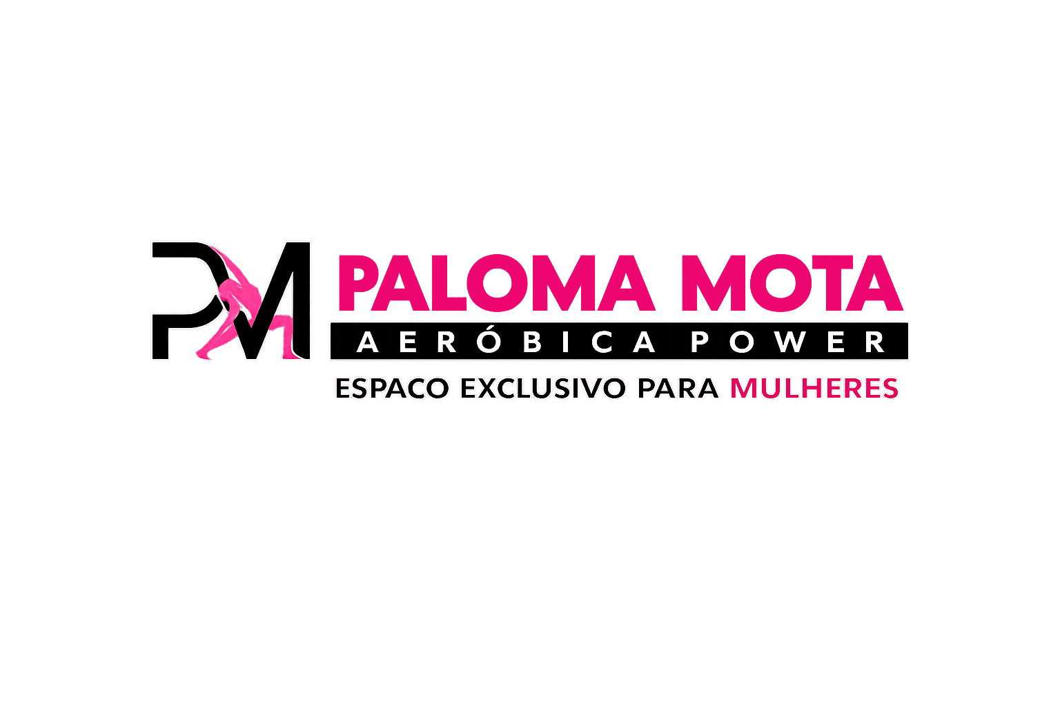 Logotipo Aeróbica Power by Paloma Mota, studio feminino em Socorro, SE