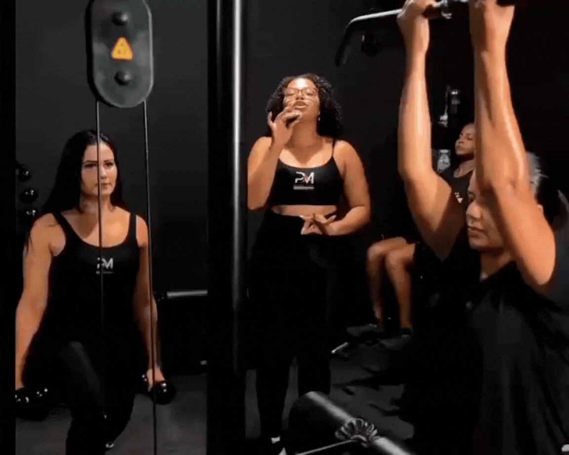 Aula de Power Musculação para mulheres no studio Aeróbica Power, Socorro, SE